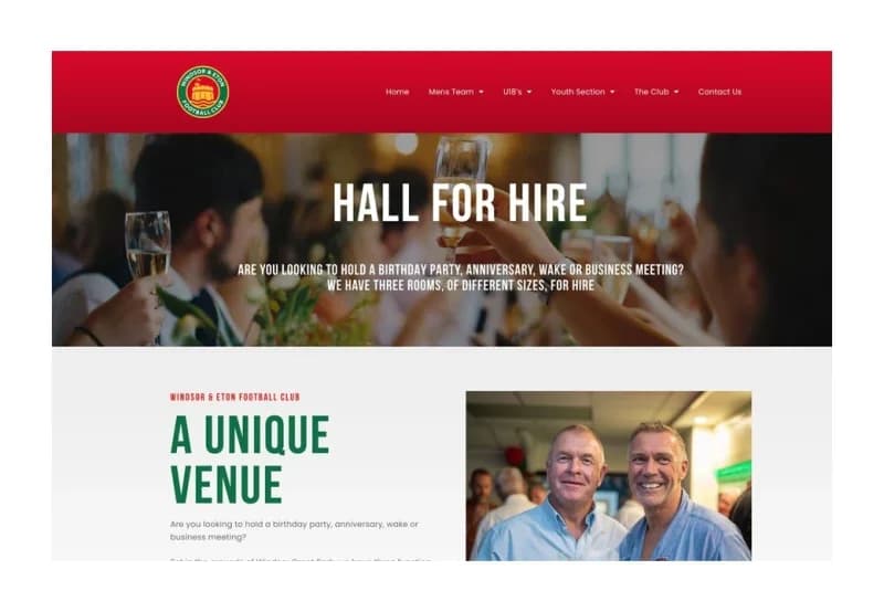 Event Hall Hire Windsor & Eton Football Club